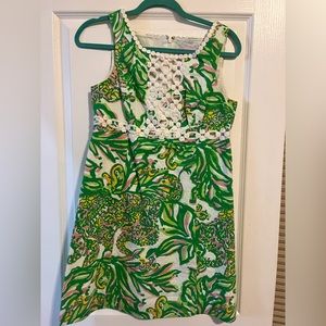 Lilly Pulitzer Green and White Sleeveless Sundress